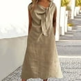 thumbnail image 1 of Ovzne Robes d'Été pour Femmes Robe Femme Camisole Décontractée Col en U Plissée Régulière Robe Multicolore Longue Jupe Robe Femme Manches Courtes Liquidation, 1 of 4