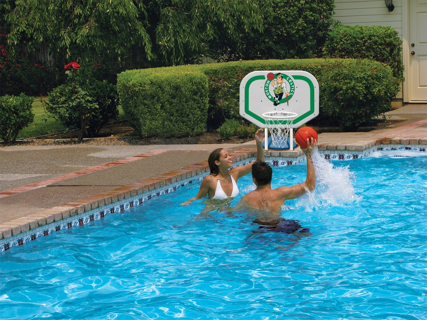 Poolmaster Boston Celtics NBA Pro Rebounder-Style Poolside Basketball Game