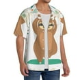 thumbnail image 4 of Disketp Men's Hawaiian Cute Sloth In Yoga Pose Tree Print Shirts Button Down Holiday Beach Shirts-4X-Large, 4 of 7