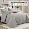 thumbnail image 6 of Exclusivo Mezcla 2-Piece Twin Size Quilt Set, Basket Quilted Bedspread/Coverlet/Bed Cover(68"x 88", Light Grey), 6 of 7