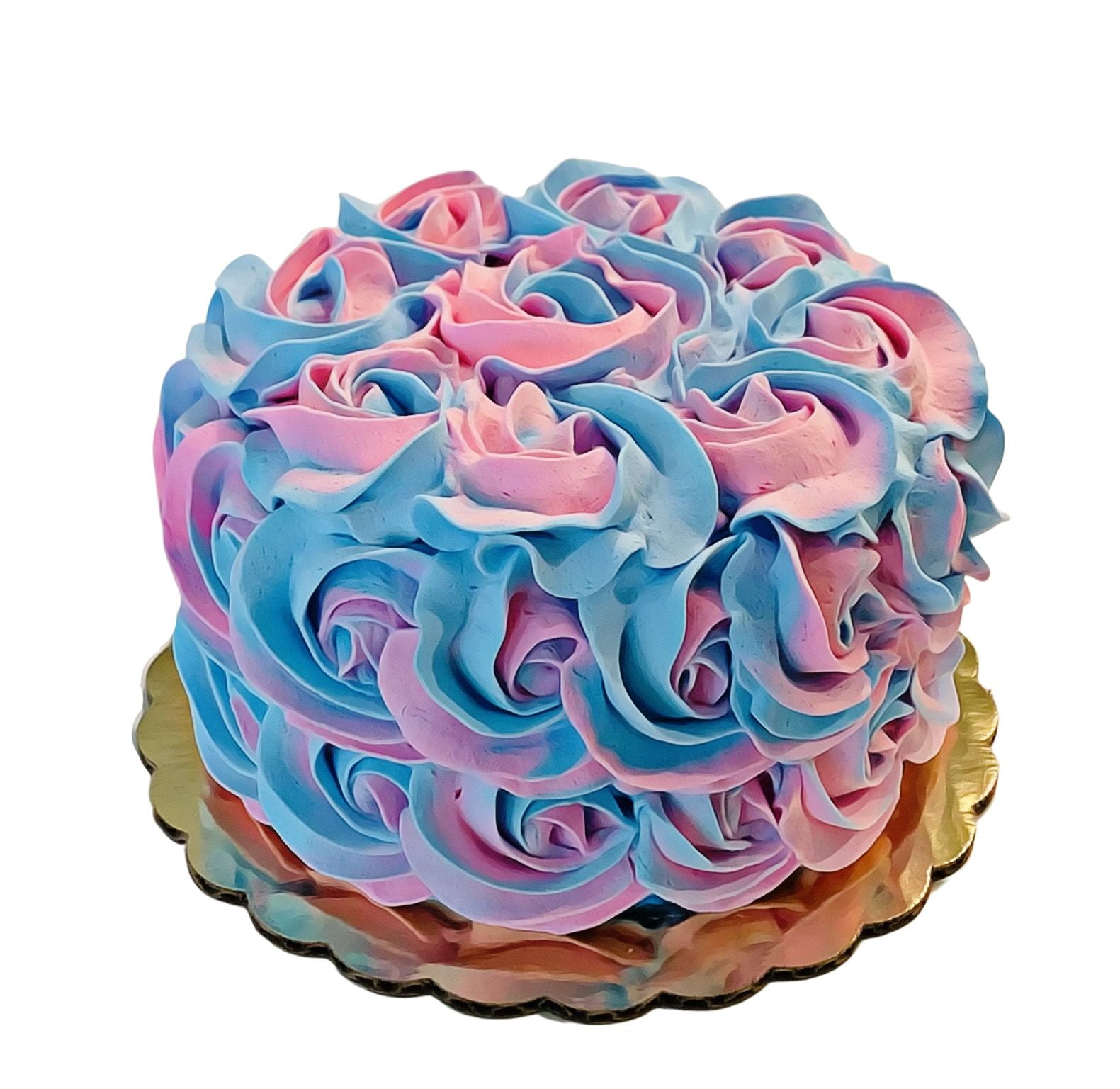 Blue & Pink Drizzle Fake Cake 6"  Unedible Prop Decoration 