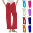 thumbnail image 2 of Fengactive Women's Plush Soft Pajama Pants Winter Warm Bottoms Sleepwear Wide Leg Lounge Pants with Pockets, 2 of 8