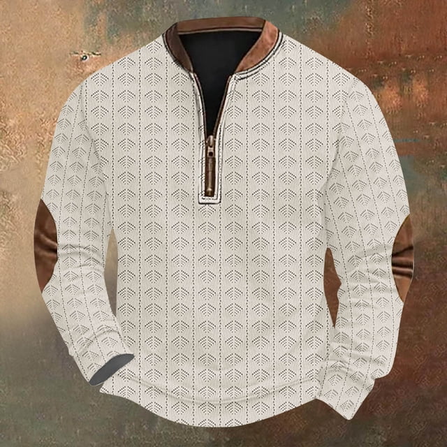 Blusas y camisas de manga larga con cuello redondo Sudadera con capucha de cuello redondo para hombre Jersey estampado Blusa de poliéster de manga larga para hombre