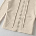 thumbnail image 5 of Bibifish Womens Hoodie Light Color Full Zip Up Drawstring Hood Cropped Fit Soft Fabric Casual Daily Outings Stylish Comfortable Hoodie, 5 of 9
