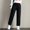 thumbnail image 1 of Pantalones Casual de para proteger para mujer, pantalones de de invierno suaves transpirables, pantalones de chándal , Negro L L, 1 of 8