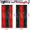 thumbnail image 3 of WarmHaven 2 Pack Backdrop Curtains, 3.28 FT x 7.05 FT Black and Red Party Decor, Metallic Party Streamer Tinsel Foil Fringe Curtains, Foil Curtains Backdrop Halloween Decorations Party Supplies, 3 of 14