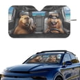 thumbnail image 2 of Xixirimido Car Windshield Sun Shade Foldable Sunshade Front Window Cover Sun Visor for Trucks SUVs Sedan Universal Car Interior Accessories, Cute Capybaras, 2 of 8