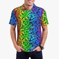 thumbnail image 3 of Rocae Multicolored Butterflies for Men's Short Sleeve Polo Shirt, Quick Drying Performance Moisture Wicking Sports Men's Golf Shirt 3X-Large, 3 of 9