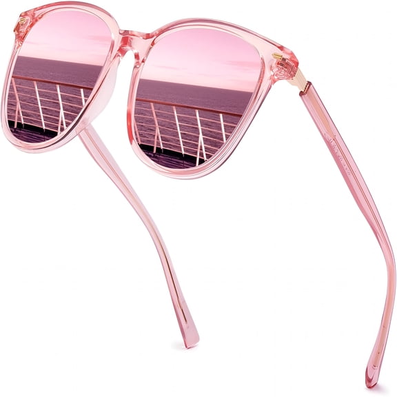 HBMYN Women'S Polarized Sunglasses with Mirrored Lens&Uv Protection-Trendy&Stylish Large Sun Glasses