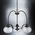thumbnail image 5 of Luxury Utilitarian Indoor Chandelier, 16.50''H x 22.00''W, with Coastal Style Elements, Nautical Design, Black Bronze Finish and Clear Seeded Glass, UQL3351, 5 of 7