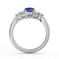 thumbnail image 3 of 2.60 Ct Beautiful Oval Shape Real Blue Sapphire Diamond Solitaire With Asscents Engagement Ring 14K White Gold Size 5.5, 3 of 7
