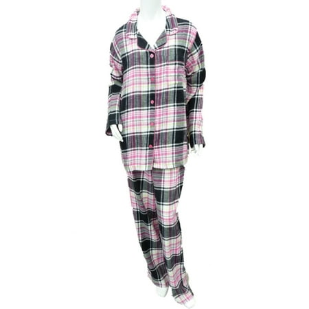 Joe Boxer - Joe Boxer Womens Flannel Pajamas Black & Hot Pink Plaid ...