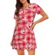 thumbnail image 1 of Disketp valentine day with heart para Camisón Corto de Manga Corta para Mujeres, Camisón Cómodo con Escote Redondo, Bonito y Confortable, 1 of 6