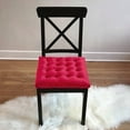 thumbnail image 5 of My Infinity Store 16" Plush Square Tufted Chair Pad/Cushions Tie-Backs (Red, 2 Piece), 5 of 5