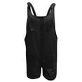 thumbnail image 5 of Feancey Cotton Linen Jumpsuits for Women Plus Size Sleeveless Shorts Overalls Summer Casual Lace-up Strap Short Rompers with Pockets Today's Sales Black S, 5 of 7
