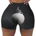 thumbnail image 2 of Picia Astronaut Sitting On Mercury Planet Printed Workout Shorts for Women Seamless Scrunch Butt Lifting High Waisted Yoga Gym Booty Running Moisture-wicking Short Pants-XX-Large, 2 of 9