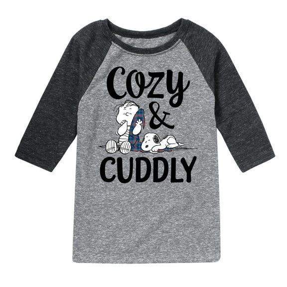 Peanuts - Snoopy and Linus Cozy And Cuddly - Toddler And Youth Raglan Graphic T-Shirt