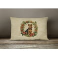 thumbnail image 4 of Welsh Terrier Christmas Flowers Throw Pillow 12 in x 16 in, 4 of 4