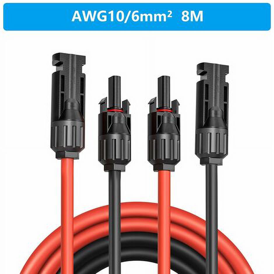 Extension cable for solar panels, 6mm2 1-50m, solar extension cable, photovoltaic extension cable, with MC-4 connectors, for solar panels and energy systems (10 AWG 8 m)