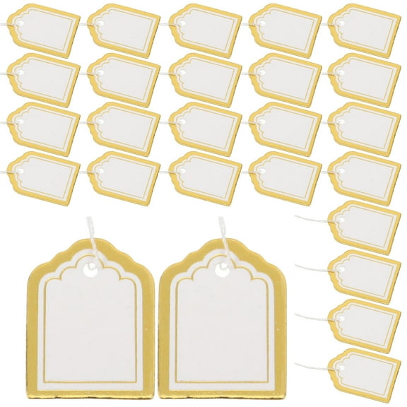 LULULION 500Pcs Earring Display Cards with String for Pricing Jewelry White Paper