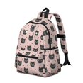 thumbnail image 2 of Black Cat and Dot Pink Pattern Cute School Backpack with Padded Back and Adjustable Shoulder Straps 13.4"x11"x4.7", 2 of 5