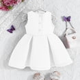 thumbnail image 6 of AINIYS Girls Sleeveless Flared A-Line Dress With Crew Neck And Hidden Back Zipper Lightweight Fabric For Party And Celebration White 9-12 M, 6 of 6