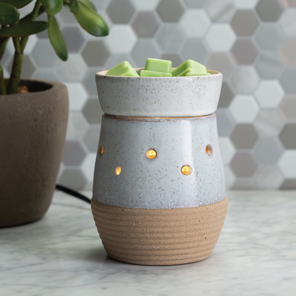 CANDLE WARMERS ETC. Illumination Fragrance Warmer, Rustic White Pottery