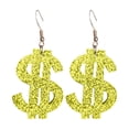 thumbnail image 1 of Dollar Sign Shape Earrings Modern Accessory for Everyday Wear Acrylic Unisex Hop Jewelry for Daily Use, 1 of 7