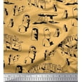 thumbnail image 1 of Soimoi polyester Crepe Fabric Easter Island Statue Face Print Fabric by Yard 52 Inch Wide, 1 of 1