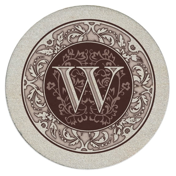 Thirstystone Monogram Letter W Natural Sandstone Coaster 4-Pack