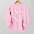 thumbnail image 2 of Valentine's Day Sweatshirt for Women Pink Oversized Crewneck with Minimalist Heart Print - Romantic Gift Casual Top,Size L, 2 of 6