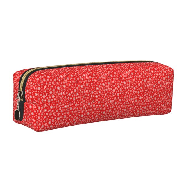 Fotbe Hohoho4 Estuche para Lápices de Cuero con Estampado, Estuche con Cremallera Resistente, Organizador Compacto y Elegante para Papelería