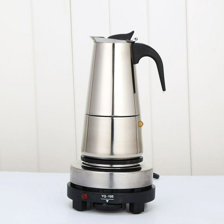 Miumaeov 6-Cup 300ml Electric Espresso Coffee Maker Stainless Steel Moka  Pot Coffee Percolators with Electric Stove 110V 