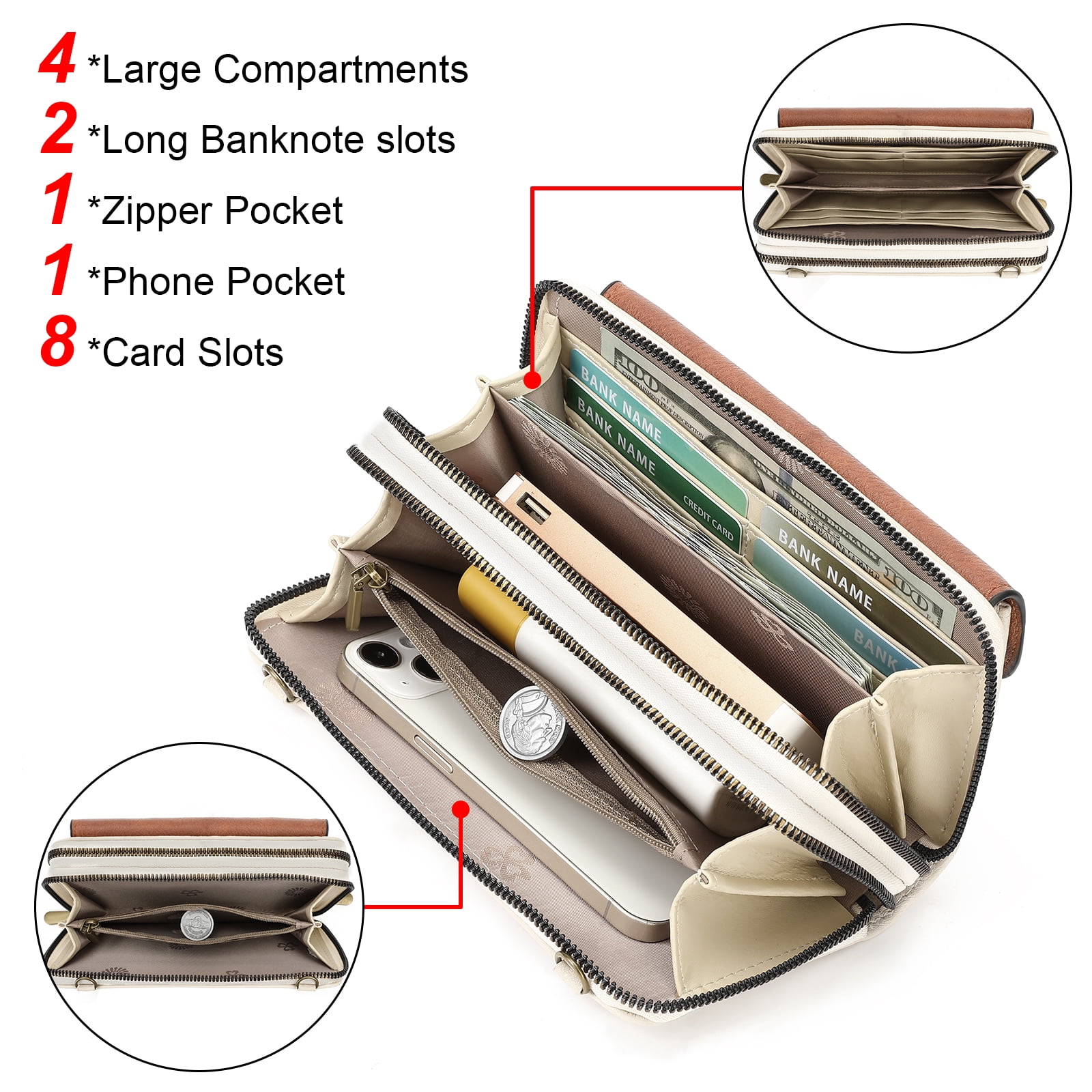 SENDEFN Small Crossbody Phone Purses for Women Vegan Leather Crossbody Bags Shoulder Handbags