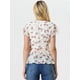 thumbnail image 3 of Blusa envolvente para mujer con estampado floral, cuello en V, manga con abertura, cintura con lazo, peplum Blanco XS, 3 of 5