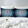 thumbnail image 3 of Erosebridal Damask Flower Comforter Cover Queen, Mystic Galaxy Bedding Queen Size, Bohomian Style Decor, Reversible 3pcs（No Comforter）, 3 of 7