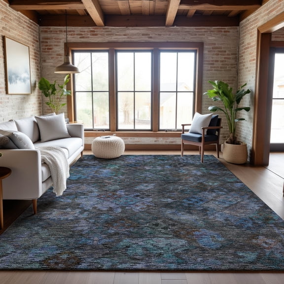 Addison Rugs Mayfield Premium Machine Washable Traditional Global Teal Rectangle Rug, 9' x 12'