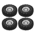 thumbnail image 1 of RC Vehicle Wheels Tires, 4Pcs Remote Control Car Rubber Tires 55mm Aluminium Alloy Front and Rear Wheels for AXIAL SCX24 1/24 RC Car Crawler, 1 of 7