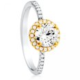 thumbnail image 1 of Coussin Rond Jaune et Bague en Argent Zircon Cubique, 1 of 3