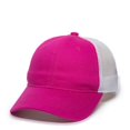 thumbnail image 6 of Outdoor Cap Fuchsia & White Ladies Baseball Cap – Low Profile Heavy-Wash Trucker Hat with Mesh Back, Adjustable, One Size, Blank Style, 6 of 7