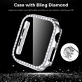 thumbnail image 5 of Xpm Compatible with Apple Watch 40mm iWatch Series SE 6 5 4 Bling Diamond Rhinestone Face Coverage with Tempered Glass Screen Protector [ Silver ], 5 of 11
