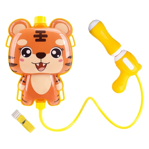 High-Capacity Animal Backpack Water Gun, Interactive Water Blaster Toy for Toddlers & Kids Summer Splash Fun (tiger)