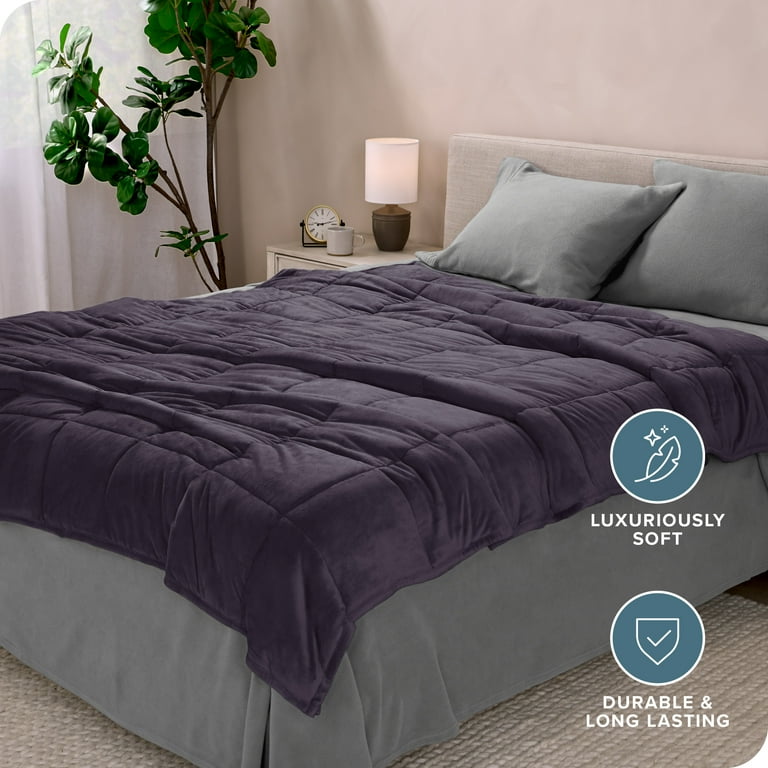 Bare Home Soft 10 lbs Weighted Blanket for Kids Teens 40 x 60 Minky Fleece Eggplant for Anxiety Sleeping Walmart