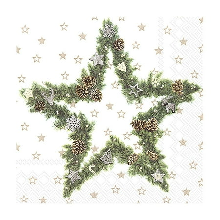 

Set of 2 Small Fir Tree Star Napkin 20 Pack