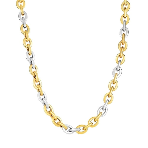 14k White Yellow Gold Rounded Chain Link Necklace Lobster Clasp Walmart Com 14k White Yellow Gold Rounded Chain Link Necklace Lobster Clasp Walmart Com