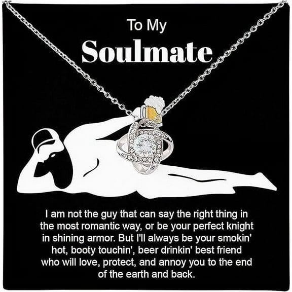 To My Soulmate Necklace For Women, Funny Gifts For Girlfriend, Personalized Valentines Day Presents For Girlfriend, Best Birthday Meaningful Gift Ideas For Wife, Women Romantic Jewelry For Her