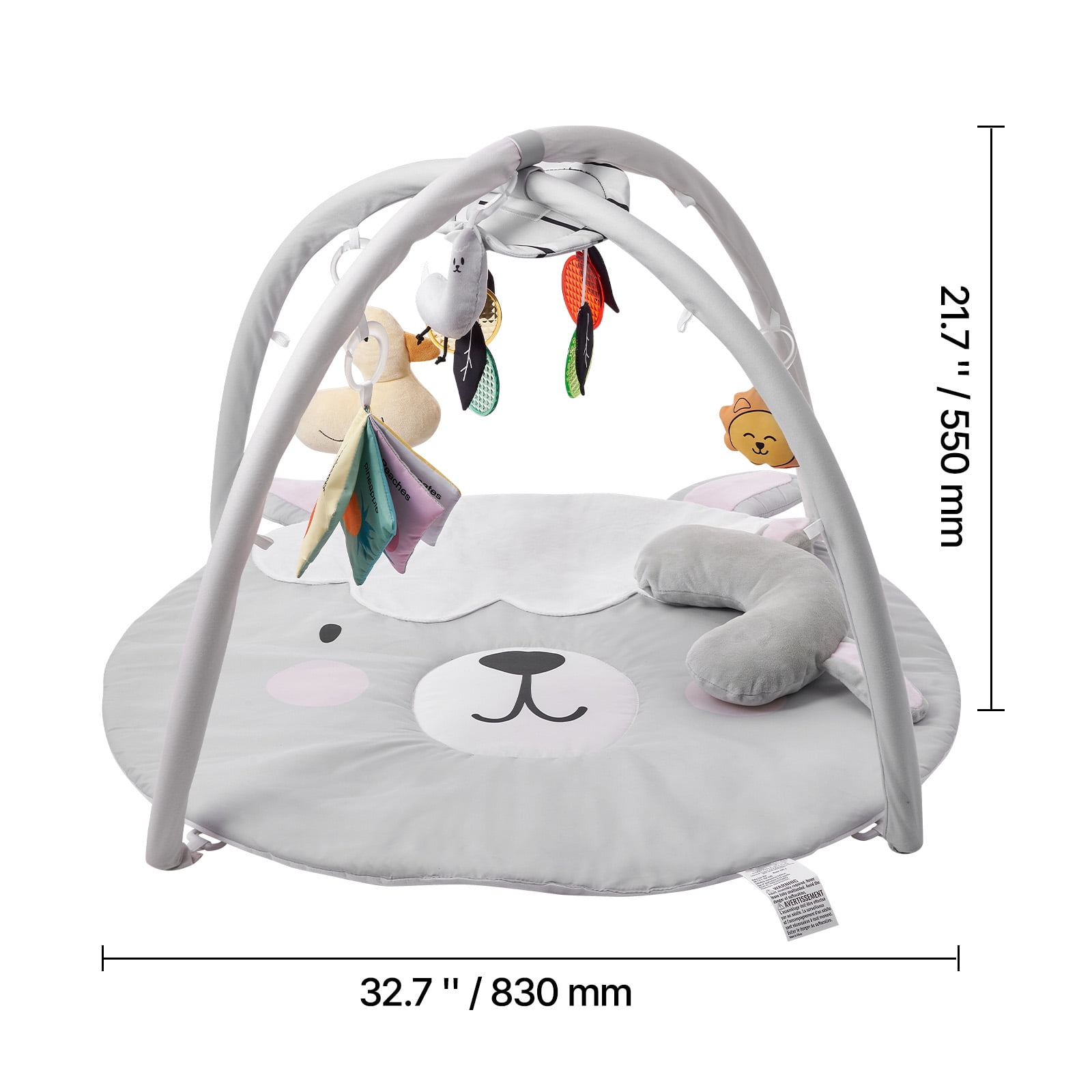 KFFKFF Infant Play Mat,Belly Time Mat with 5 Interactive Toys,Infant Activity Mat with Illuminated Melodic Duck Toy for Ages 0-18 Months,Essential Infant Present