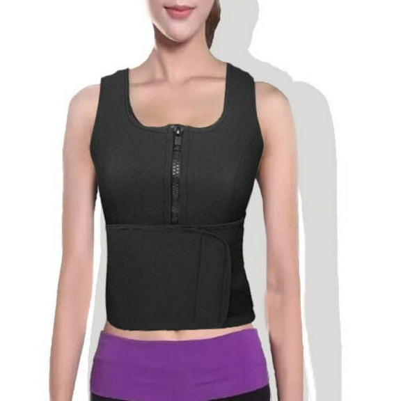 FIEWESEY Women Waist Trainer Corset Sauna Thermo Sweat Weight Loss Body Shaper Corset (Black, M)