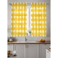 thumbnail image 2 of Yellow Plaid Curtains 54 Inch Length,Sheer Curtains for Bedroom Living Room Window Watercolor Grid Checker Gingham Farmhouse Rod Pocket Drapes Kitchen Curtains Small Half Window 42"x54" 2 Panels, 2 of 6