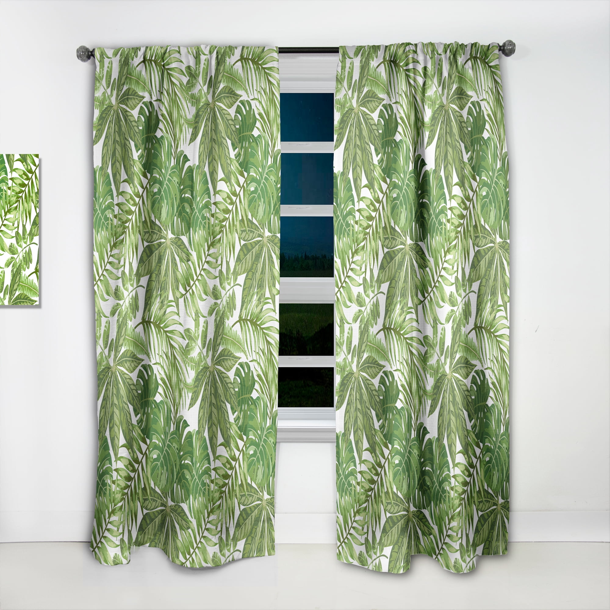 Designart 'Tropical Foliage Mood XIX' Tropical Curtain Panel
